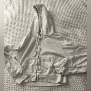 Brandy Melville White Cropped Hoddie